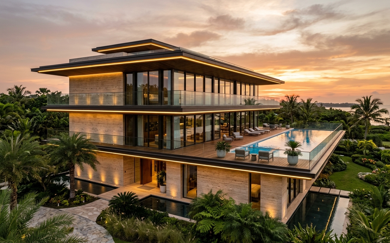 Luxury Bungalow with Terraced Pool — 7,500 sq ft